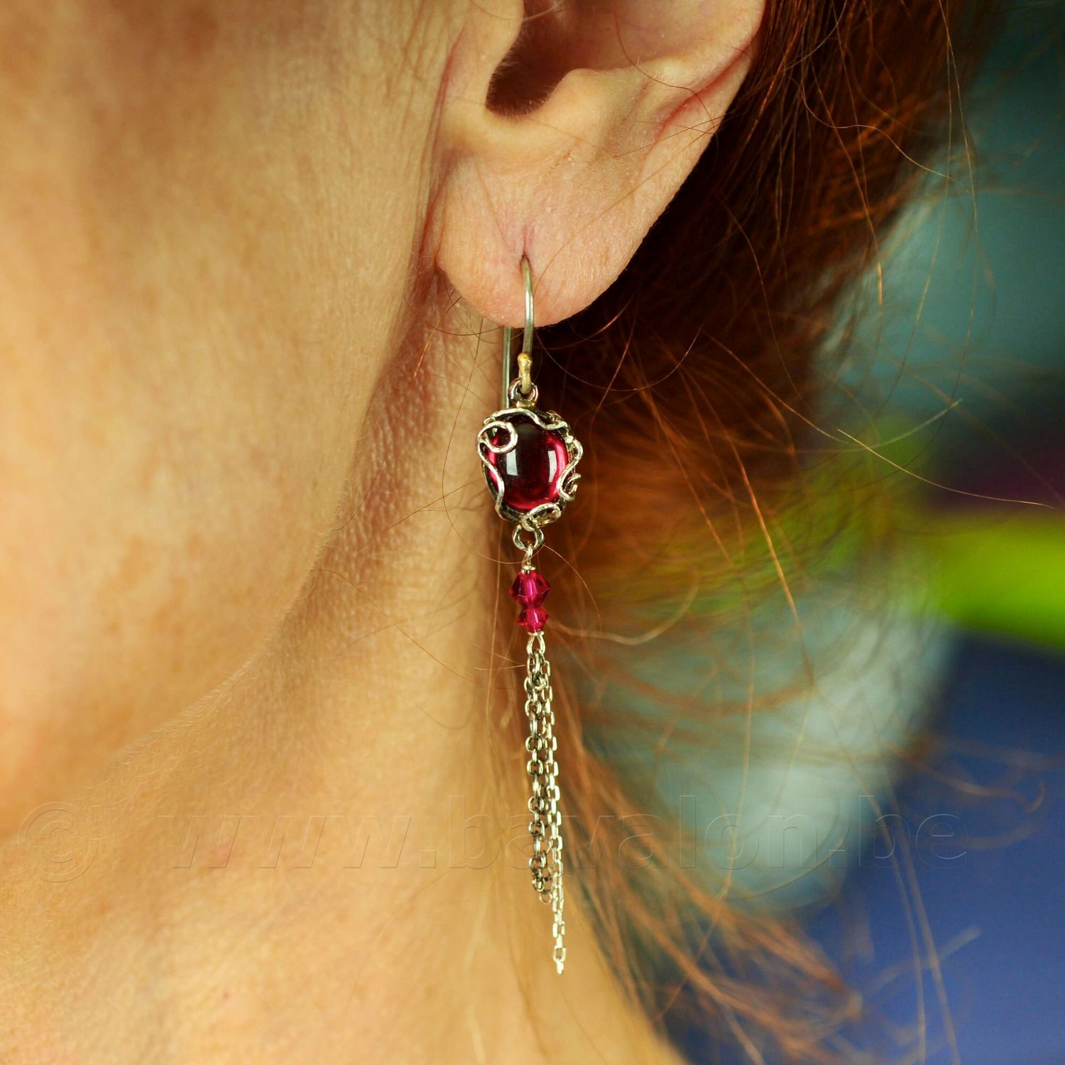 Oorring in massief zilver - Josiane Douchamps (België)