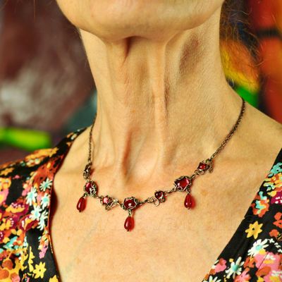 Halsketting in massief zilver - Josiane Douchamps (België) Halsketting in massief zilver - Josiane Douchamps (België)