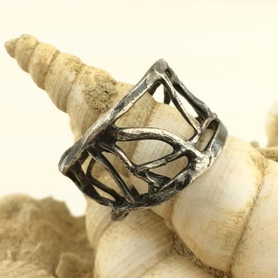 Ring in massief zilver - Josiane Douchamps (België)