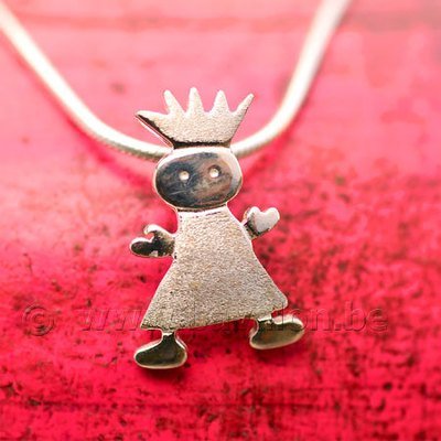 Hangertje voor kinderen in massief zilver - 'Prinsesje' (exclusief ketting) Hangertje voor kinderen in massief zilver - 'Prinsesje' (exclusief ketting)