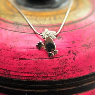 Hangertje voor kinderen in massief zilver - &#39;Kukeleku&#39; (exclusief ketting)