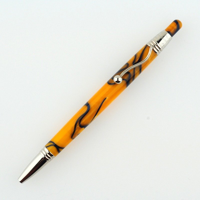 Balpen 'Indigo' - oranje blauw geaderd - Jean-Pierre Lépine