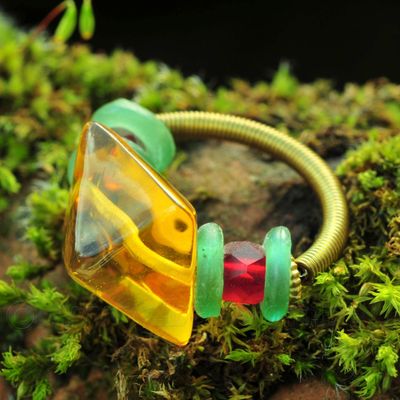Ring in gekleurd hars - Maat 55