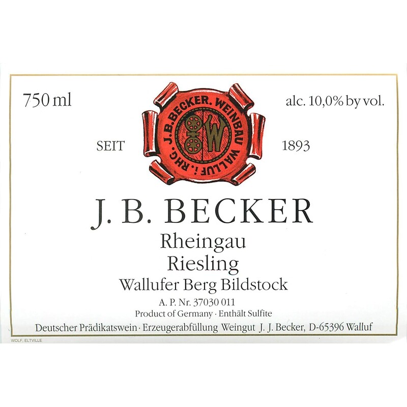 J.B Becker Wallufer Berg Bildstock 2020 Riesling Kabinett