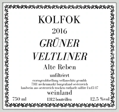 Kolfok Gruner Veltliner Alte Reben 2019