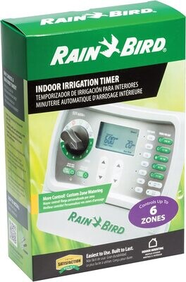 Rain Bird SST600IN Simple-To-Set Indoor Sprinkler/Irrigation System Timer/Controller, 6-Zone/Station
