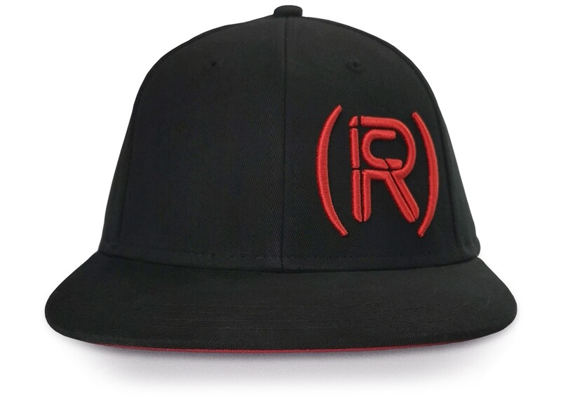 BLACK SNAPBACK CANDY RED LOGO