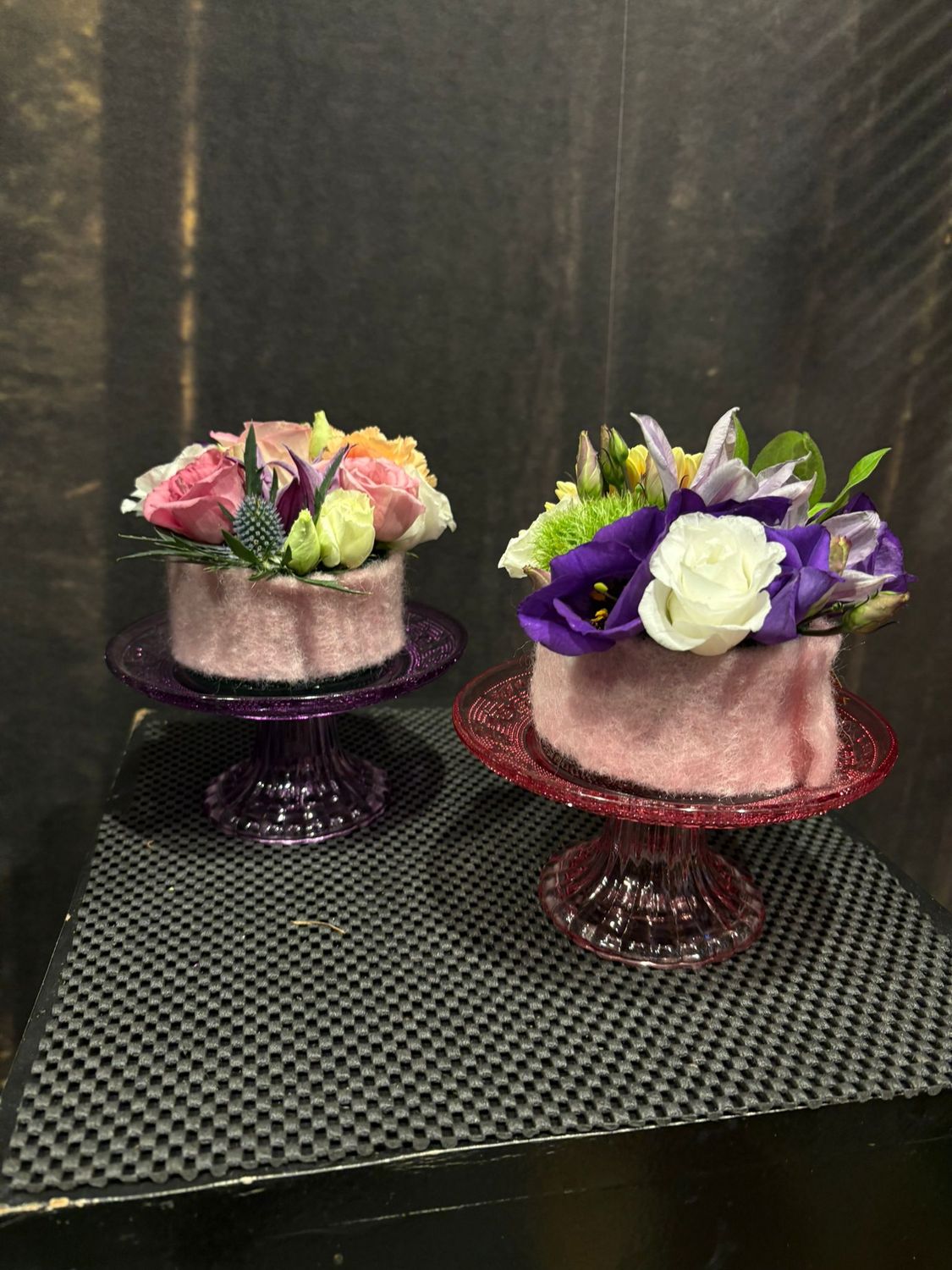 BLOEMENTAARTJE OP GLASPLATEAU (met of zonder kaarsjes)