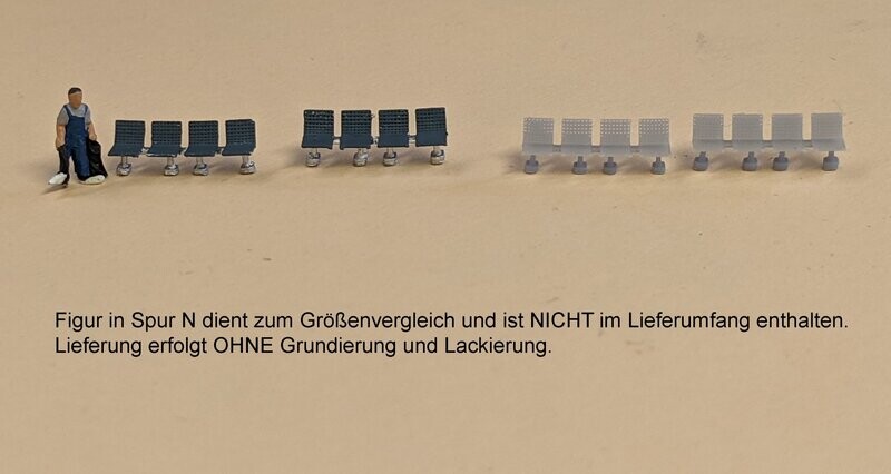 Haltestellenbank 6er Set für Spur N 1:160 Haltestellenbank 6er Set für Spur N 1:160