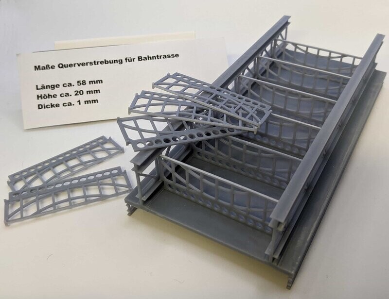 Zubehör Querverstrebungen Bahntrasse für Hängebrücke Spur N 1:160 Zubehör Querverstrebungen Bahntrasse für Hängebrücke Spur N 1:160