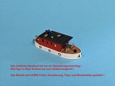 Hausboote für Spur N 1:160 – Bausatz für 2 Stück