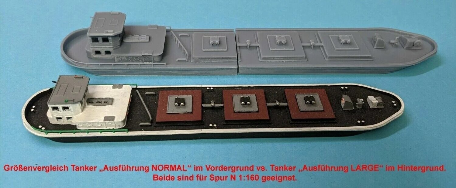 Binnenschiff - Tanker - Bausatz - geeignet für Spur N - „Ausführung NORMAL"