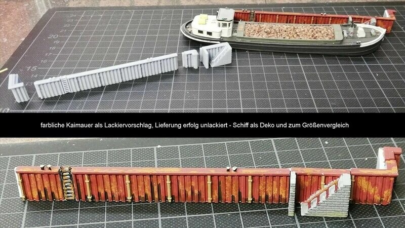 Kaimauer / Hafenmauer Set - Spundwand Kaimauer / Hafenmauer Set - Spundwand