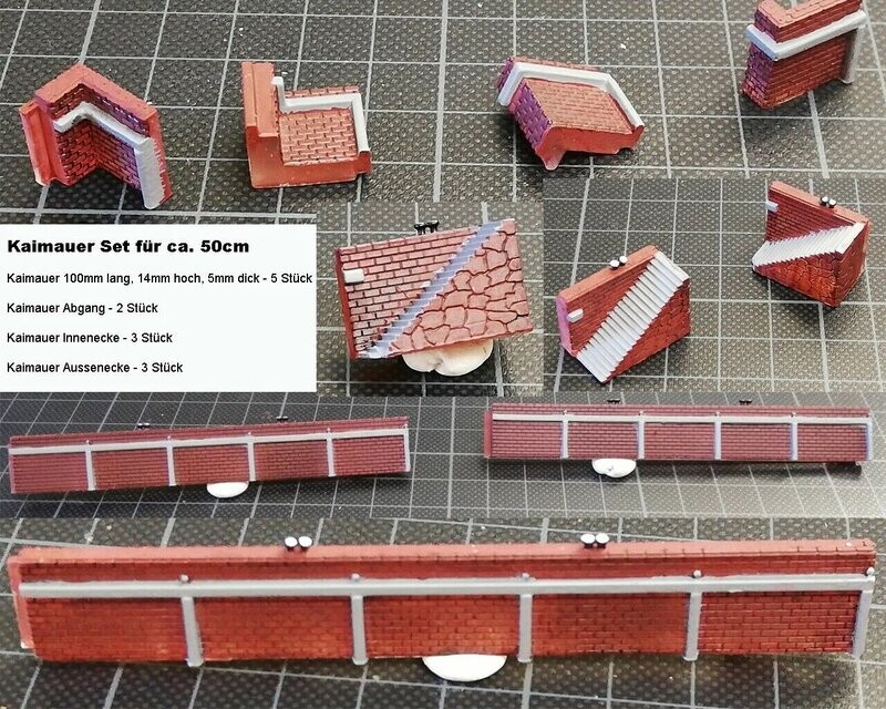 Kaimauer / Hafenmauer Set - Ziegelwand Kaimauer / Hafenmauer Set - Ziegelwand