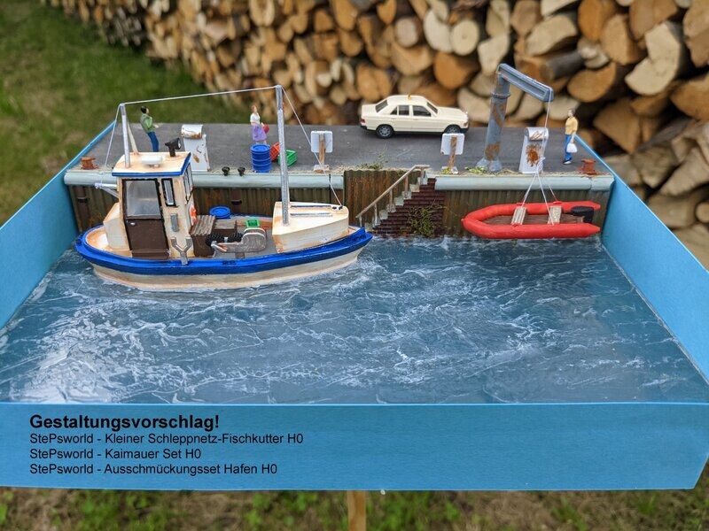 Kleiner Schleppnetz-Fischkutter für Spur H0 1:87 geeignet Kleiner Schleppnetz-Fischkutter für Spur H0 1:87 geeignet