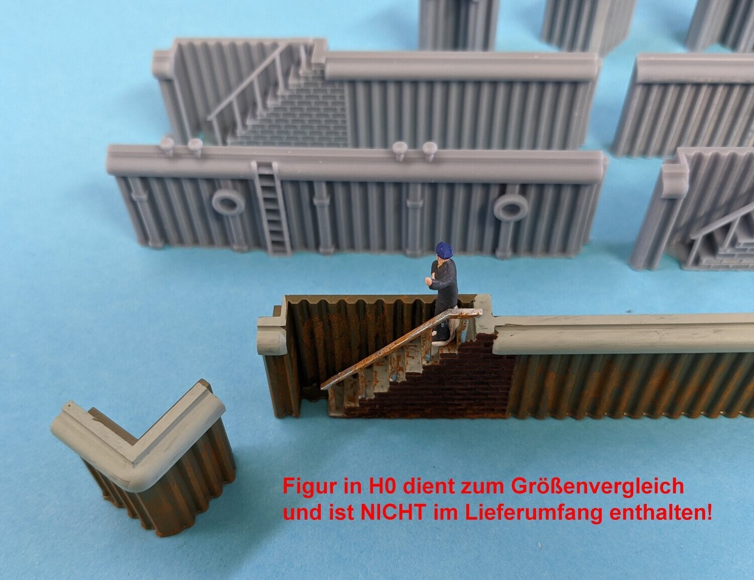 Kaimauer / Hafenmauer Bausatz - Spundwand für H0