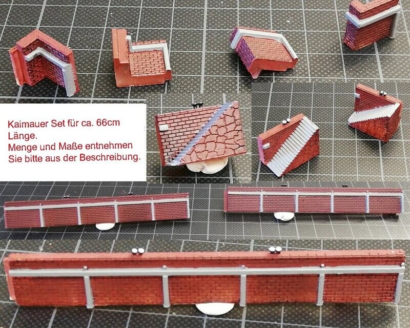 Kaimauer / Hafenmauer Set - Spundwand für Spur TT 1:120 Kaimauer / Hafenmauer Set - Spundwand für Spur TT 1:120