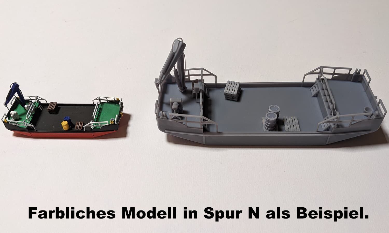 Arbeitsprahm mit Kran Spur H0