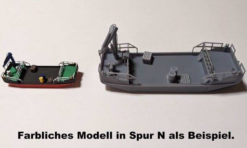 Arbeitsprahm mit Kran Spur H0 Arbeitsprahm mit Kran Spur H0