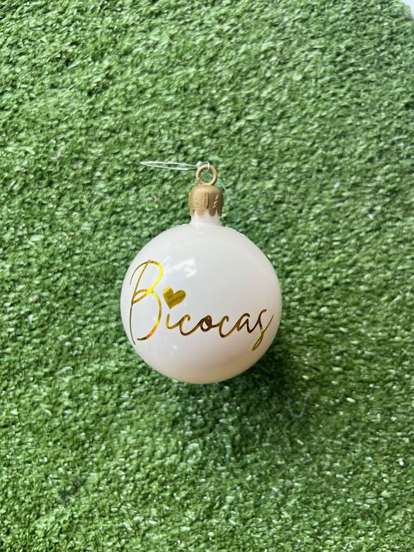 Esfera navida blanca.