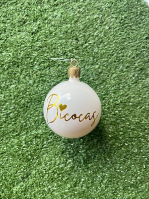 Esfera navida blanca.