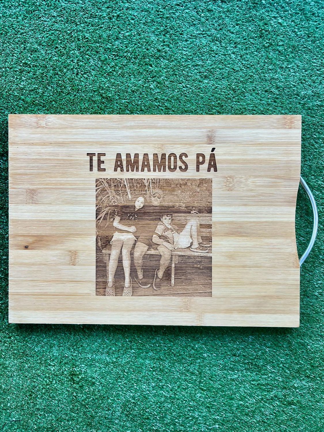 Tabla con foto y mensaje