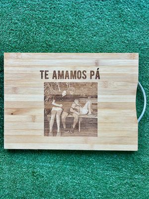 Tabla con foto y mensaje