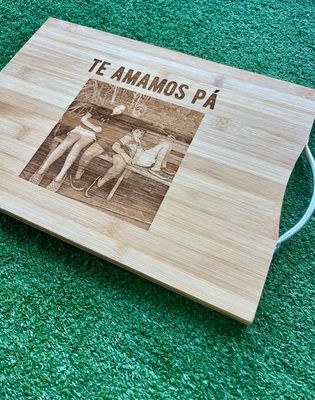 Tabla con foto y mensaje