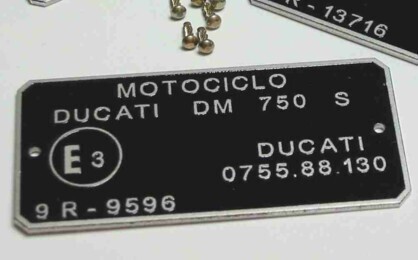 750GT &amp; 750Sport homologation plate