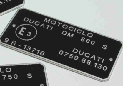 860/900cc squarecase homologation plate