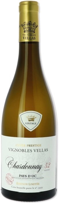 Vignobles Vellas Chardonnay 2020 - Cuvée Prestige - Blend 52 - Pays d'Oc IGP - 75cl
