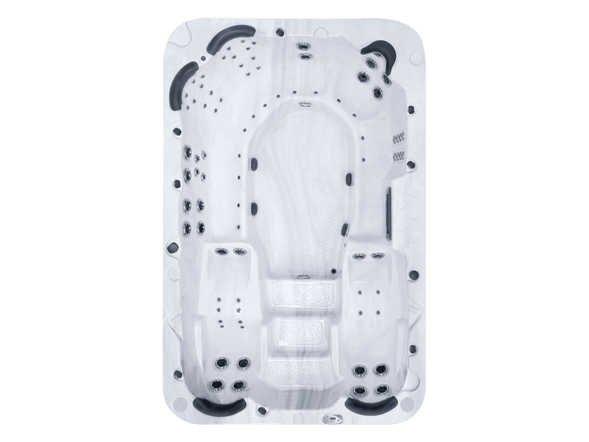 Leisurerite RIVIERA 491 - 9 Person Spa Hot Tub - 7 Seats - 2 Recliners - 3500 X 2330 - Includes Lockable Cover (Ex Melbourne - Dealer delivery Fees Apply)