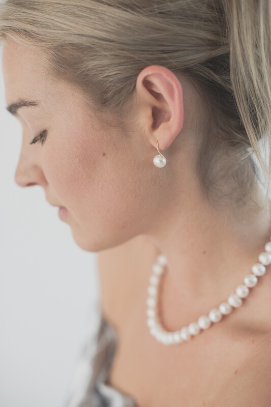 White Pearl drop Earrings
