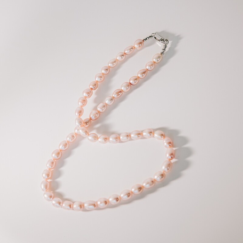 Peal Necklace  38+ 6cm Purple