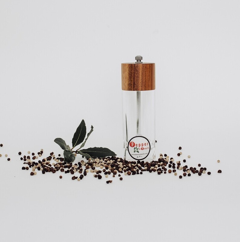 15cm Acacia and Acrylic Grinder.