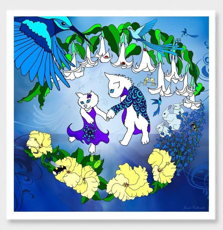 Cats in Love Print