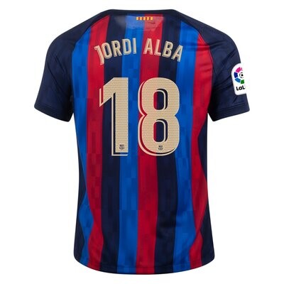 Barcelona Home Soccer Jersey Shirt 22-23 Jordi Alba 18
