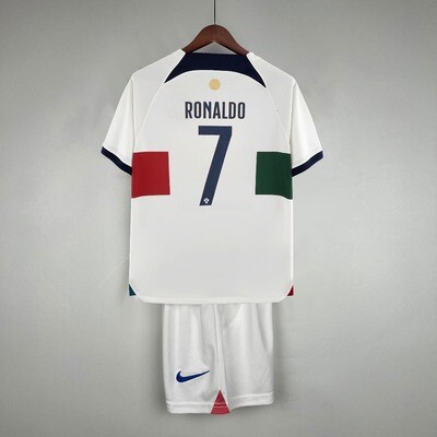 Portugal National 2023 Away Kids Kit Ronaldo #7