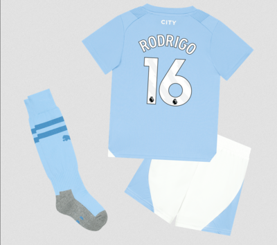 Manchester City 23/24 Home Full Youth Kids Kit RODRI #16