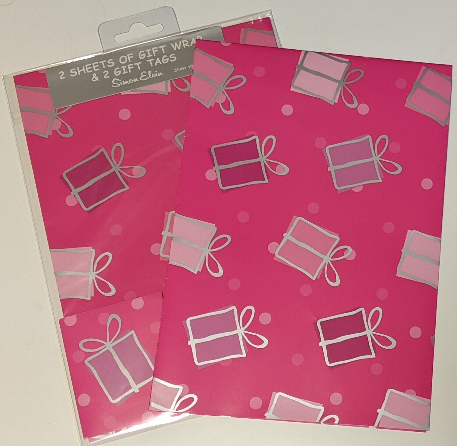 Simon Elvin Premium Wrapping Paper - 2 Large Sheets, 2 Matching Gift Tags