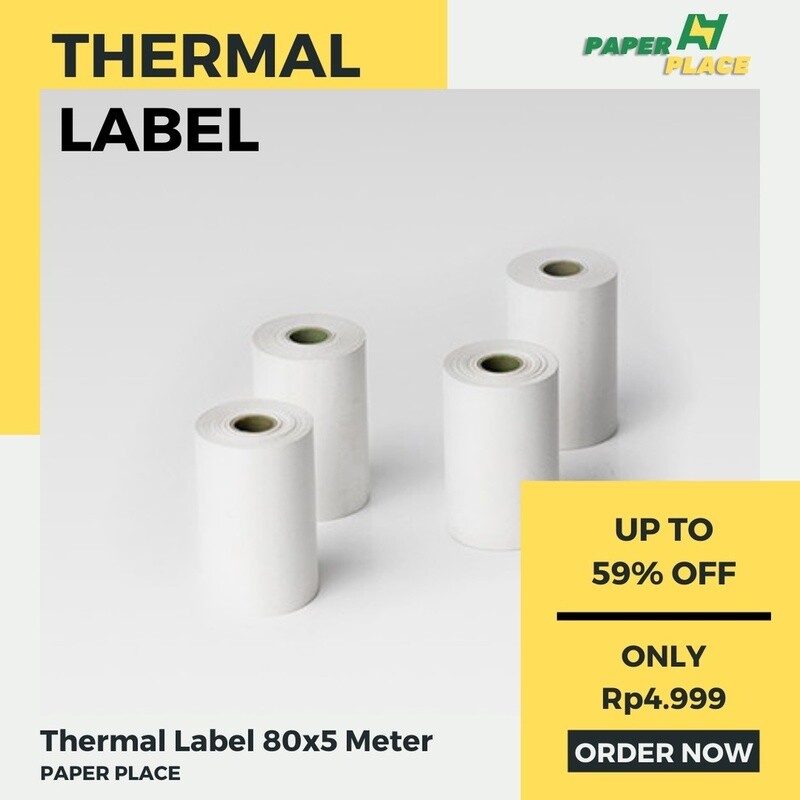Label Thermal 80x5 m - Label Direct Sticker Stiker Thermal 80 x 5 80mm x 5 m