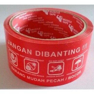 LAKBAN FRAGILE MERAH 2” (48MM x 50 Y) FRAGILE TAPE
