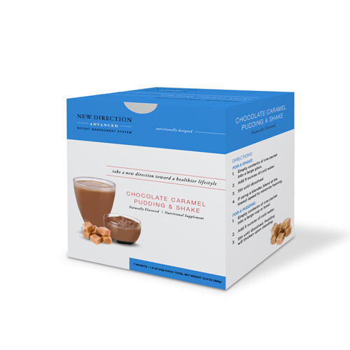 New Direction Advanced Chocolate Caramel Pudding & Shake 7/Box