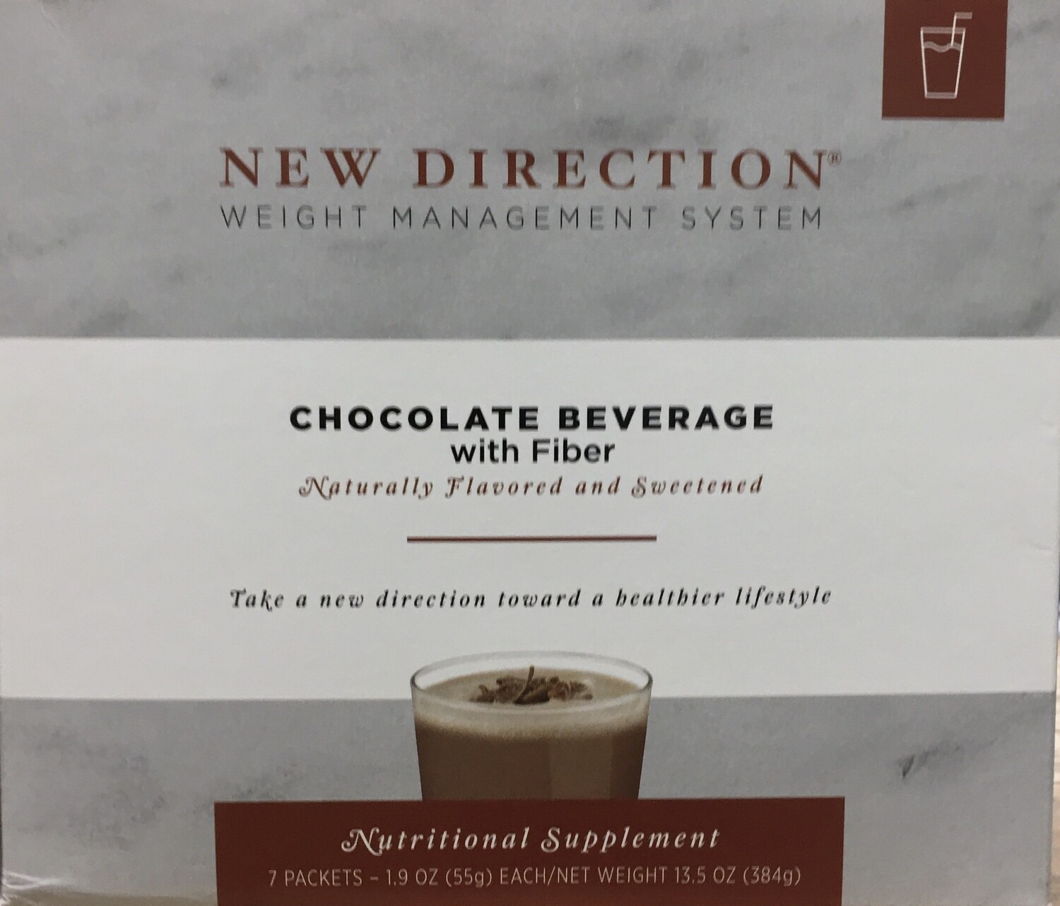 New Direction Chocolate Beverage with Fiber Natural 7/Box