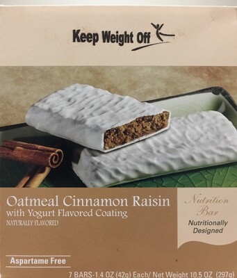 Oatmeal Cinnamon Raisin Bar with Yogurt Coating - 7 Bars