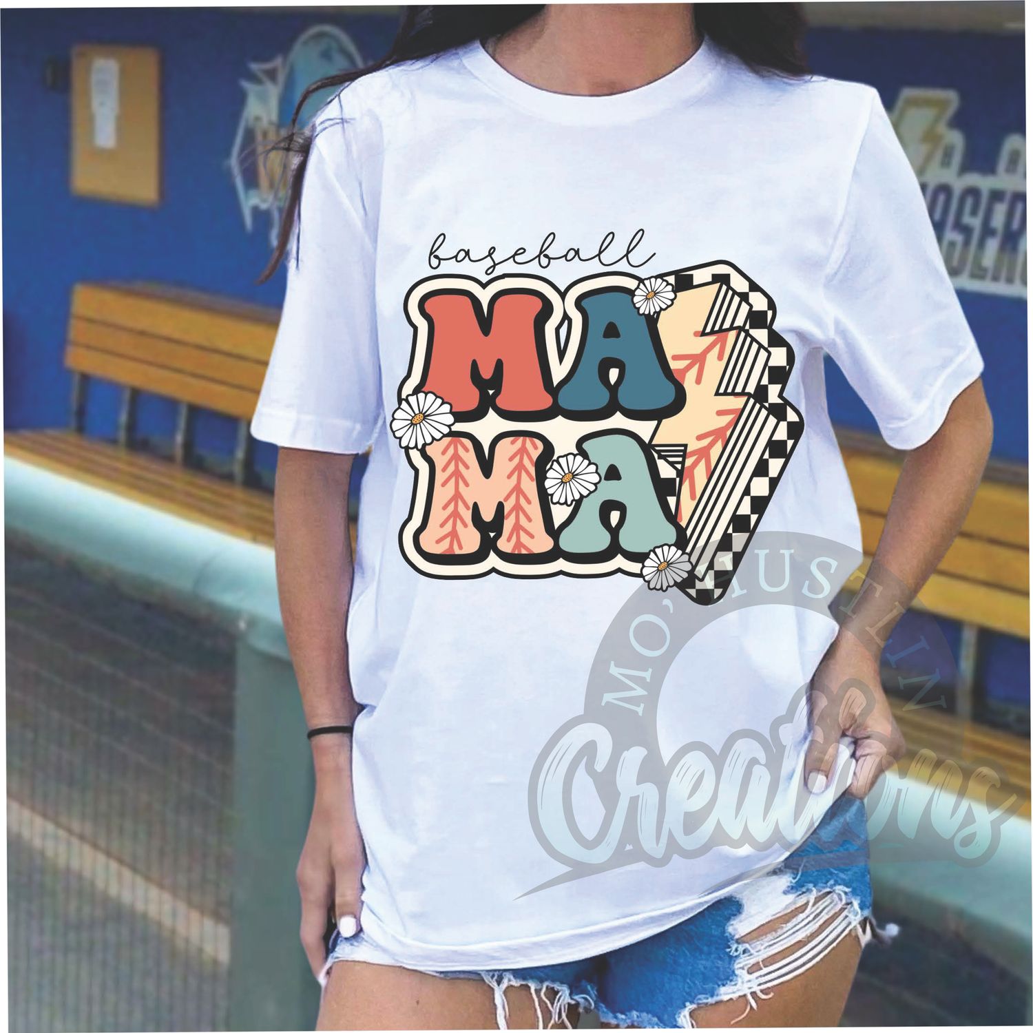Baseball Mama w/ Lightening Bolt