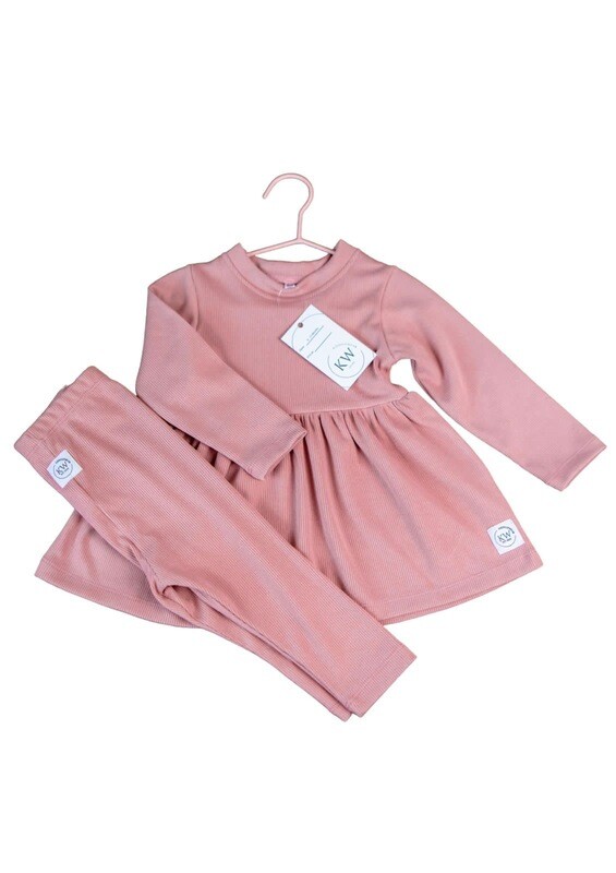 RIBBED DRESSES DUSTY PINK