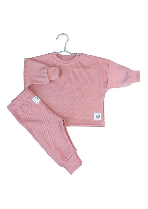 Kids Ribbed set pink