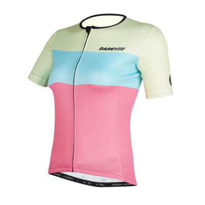 Maillot Rosado, celeste y blanco