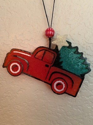 Little Red Truck Freshie - Christmas Tree